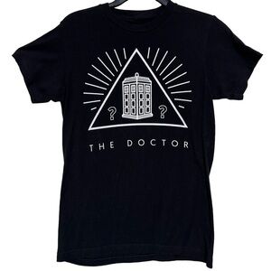 Ripple Junction Doctor Who TARDIS Black T Shirt Triangle Phone Booth Men's Sz Sm